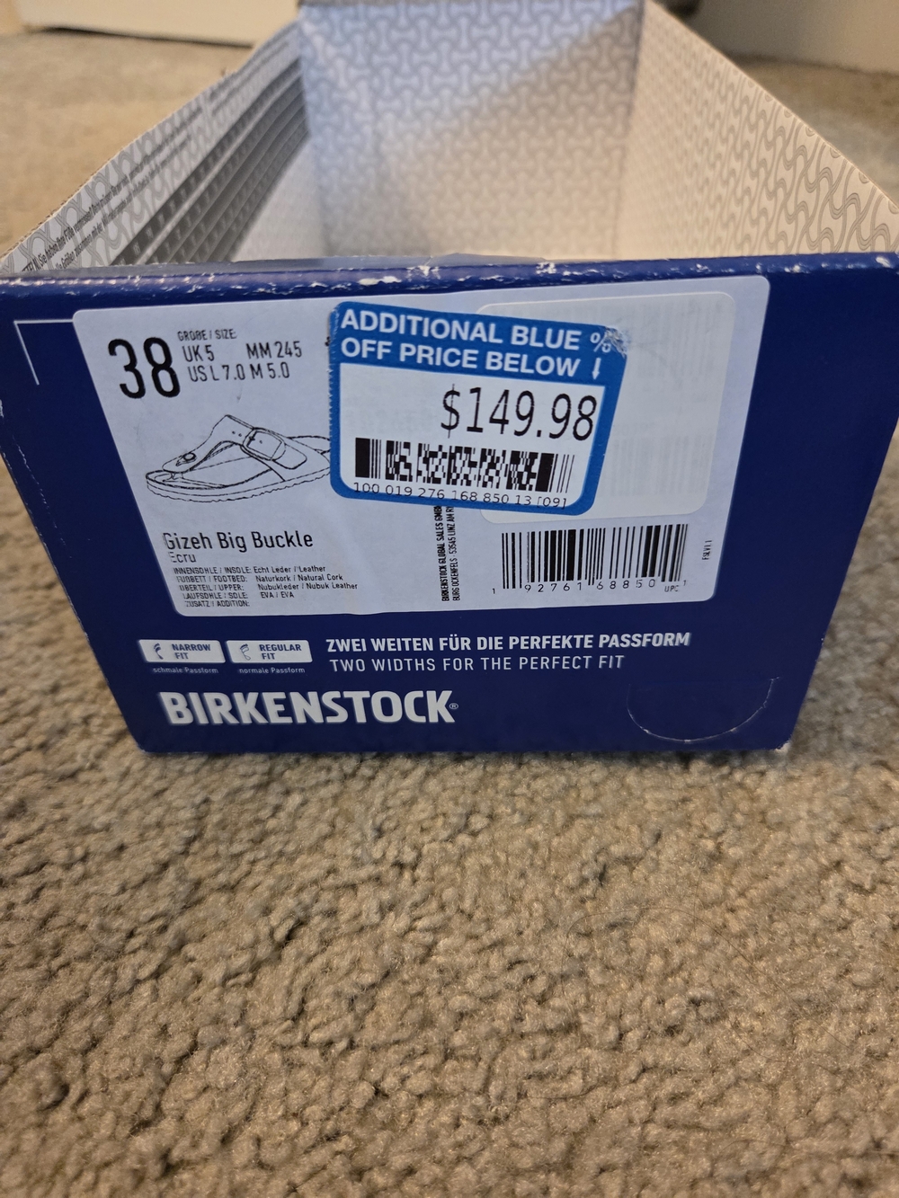 Birkenstock Womens Cream/Ecru Thong Sandals with Buckle - Picture 2 of 8